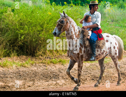 Participants in the annual festival 'Patria Gaucha' in Tacuarembo, Uruguay. Stock Photo