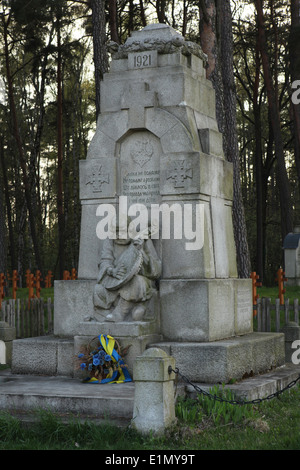 The monument to the fallen soldiers of the Ukrainian Galician Army in Jablonne v Podjestedi in Northern Bohemia, Czech Republic. Stock Photo