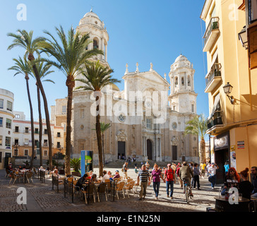 Cadiz, Cadiz Province, Andalusia, southern Spain. The cathedral on Plaza de la Catedral. Stock Photo