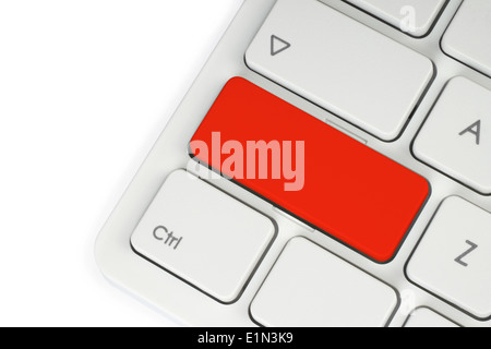 Blank red button on the keyboard close-up Stock Photo