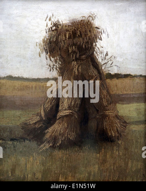 Sheaves of wheat.(1885).master painting by Vincent van Gogh.(1853-1890.) Stock Photo