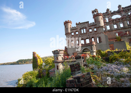 Ruins of Bannerman Castle Armory on Pollepel Island in the Hudson River, New York Stock Photo