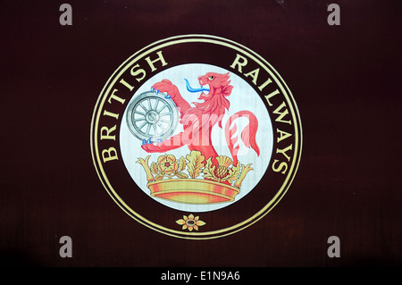 The lion & wheel British Railways emblem is shown against the shiny ...