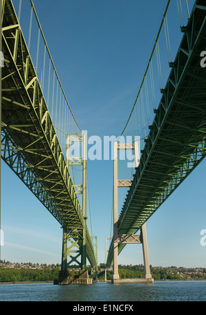 Tacoma Narrows Bridge, Puget Sound, Tacoma, Washington Stock Photo