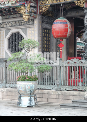 Courtyard at Longshan Temple, oldest among the Buddhist temples of Taipei, Taiwan. Stock Photo