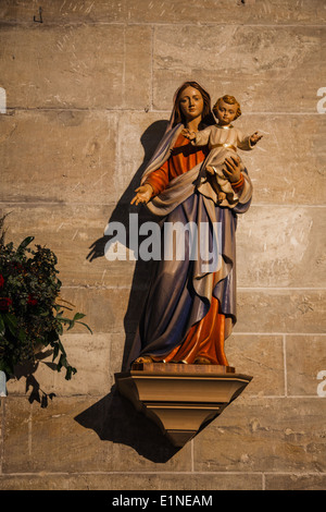 The Virgin Mary with baby Jesus in the church of Saint Theodule in Sion, Switzerland Stock Photo