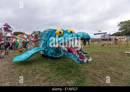 Monster in Kidz Field. Kids area. Glastonbury Festival 2013 Stock Photo