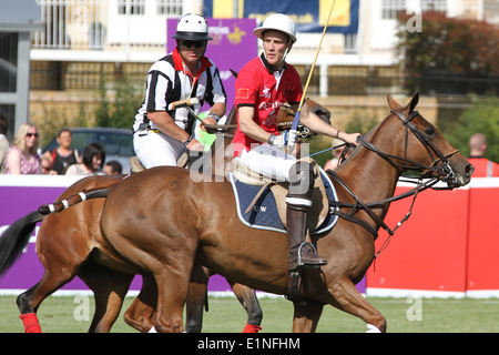 Charlie Wooldridge of Team Beijing at Chestertons polo in the park 2014 Stock Photo