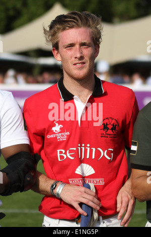 Charlie Wooldridge of Team Beijing at Chestertons polo in the park 2014 Stock Photo