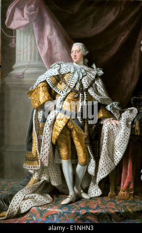 George III in Coronation Robes. George III 1738 – 1820, King of Great Britain 1760 - 1820. Stock Photo