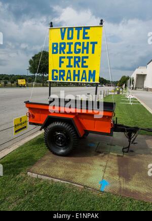 Columbia, South Carolina, USA. 07th June, 2014. Signage for candidate Lee Bright is set up outside the South Carolina Republican Senate Primary debate held at the studios of South Carolina Educational Television. Credit:  Brian Cahn/ZUMAPRESS.com/Alamy Live News Stock Photo