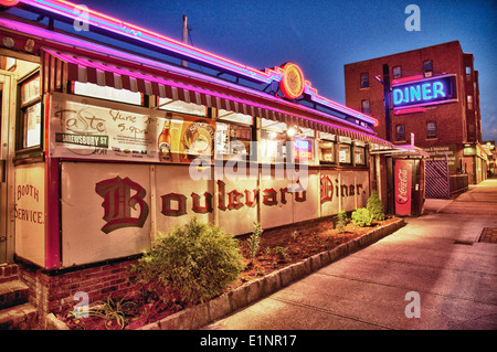 The Boulevard Diner on Shrewsbury Street in Worcester, MA Stock Photo ...