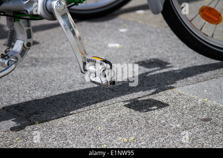 Liverpool City Council bike hire scheme in operation; Parts & pedals at Pier Head, Merseyside, UK Stock Photo
