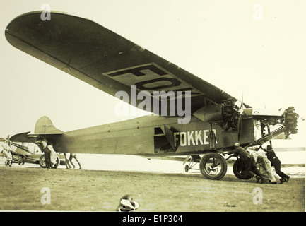 The Southern Cross flight of 1929, featuring the Fokker F-VII, a ...
