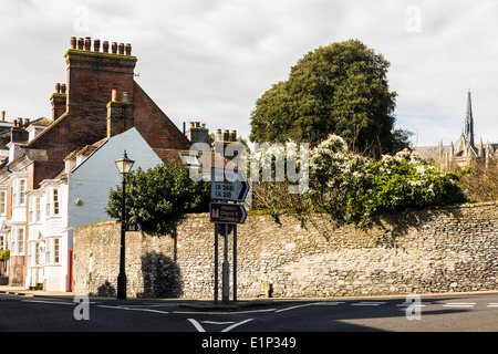 Part of Maltravers Street, Arundel, West Sussex, southern England. Stock Photo