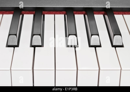 close-up of piano keys, close frontal view Stock Photo