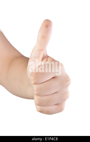 Wart on his thumb hand, isolated Stock Photo