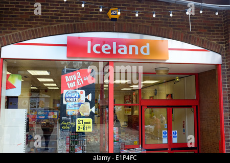 Exterior of an Iceland frozen food store in the UK. Stock Photo