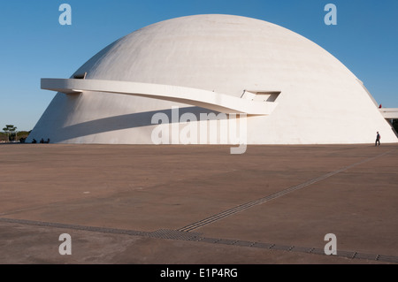 National Museum Honestino Guimarães by Famous architect Oscar Niemeyer in Downtown Brasilia Brazil Stock Photo