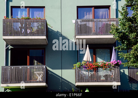 Facade modern house with balconies in Potsdam Germany Stock Photo