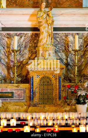 Golden Statue in the Notre-Dame de la Garde in Marseille, France Stock Photo