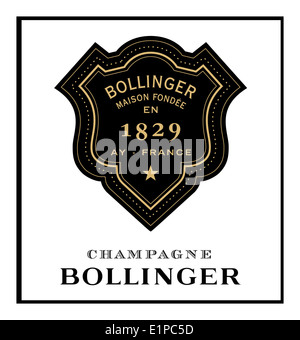Bollinger Champagne bottle label Stock Photo