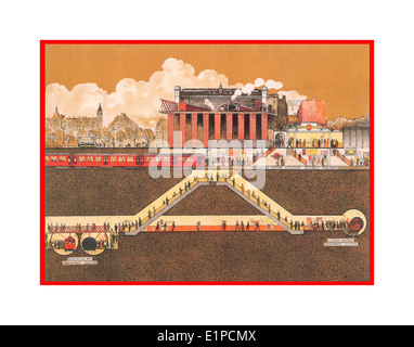 London Underground　ポスター Central Line (Ruislip) London Underground Tube Vintage Train