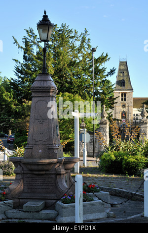 The historical centre of Dulwich Village, South East London,UK, with the memorial to George Webster and Christ's Chapel of God's Gift in background Stock Photo