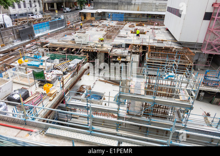 Brisbane Australia,Queensland CBD,Mary,Street,new,under,construction,site,site,economic,development,office,building,workers,visitors travel traveling Stock Photo