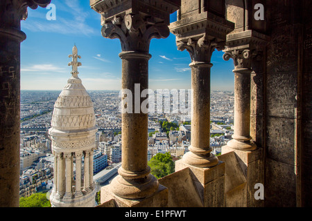 View from the top of Basilique du Sacre Coeur in Montmartre, Paris France Stock Photo