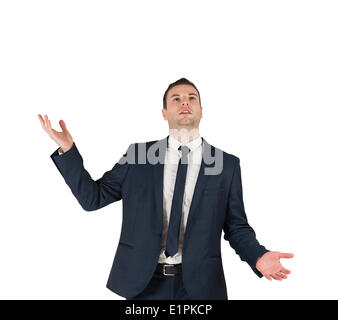 Businessman standing with hands outstretched Stock Photo