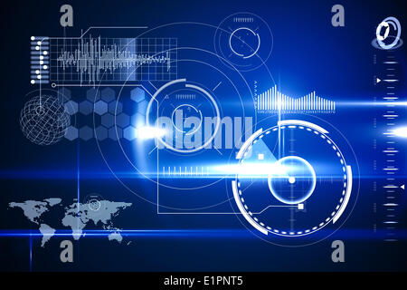 Blue technology interface with glow Stock Photo