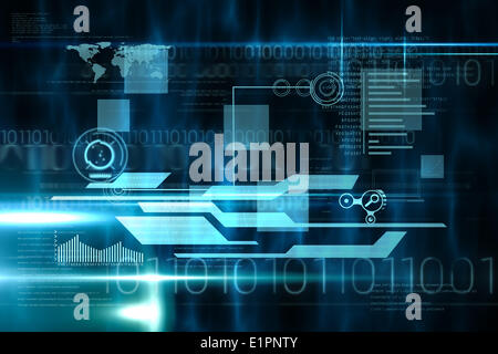 Blue and black technology interface Stock Photo