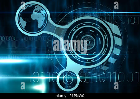 Blue and black technology interface Stock Photo