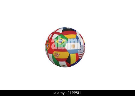 Football in multi national colours Stock Photo