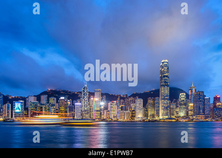 Hong Kong, China at Victoria Harbor. Stock Photo
