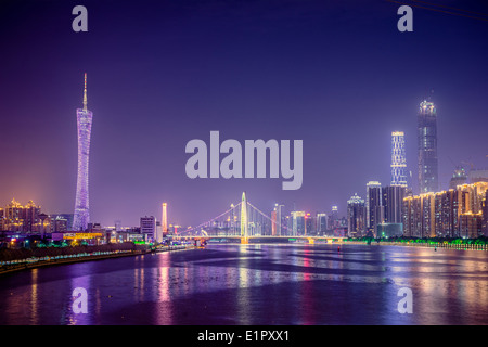 Guangzhou, China skyline on the Pearl River. Stock Photo