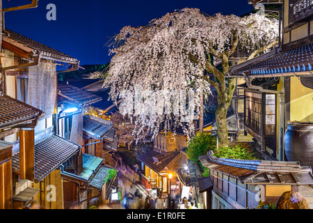 Kyoto, Japan at the Higashiyama district in the springtime.