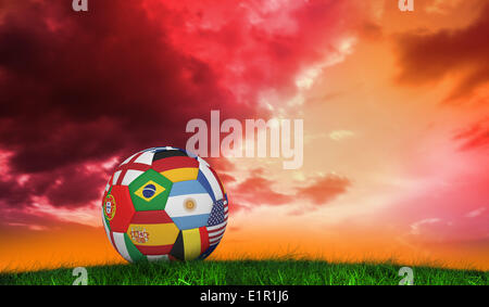 Composite image of football in multi national colours Stock Photo