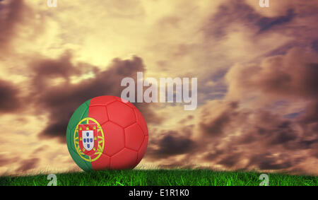 Composite image of football in portugal colours Stock Photo