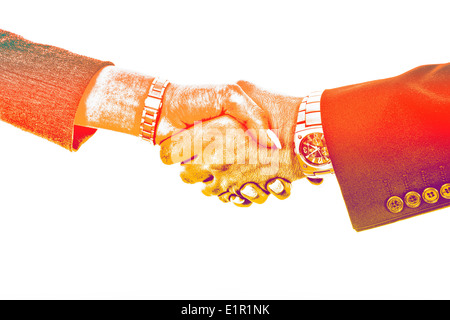 business handshake, in abstract style Stock Photo