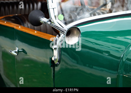 car horn of an old  Morris Leon Bollee Stock Photo