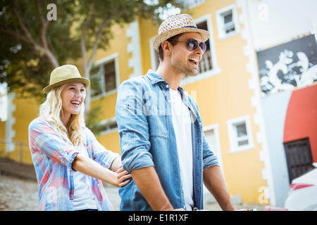 Hip young couple spending time together Stock Photo