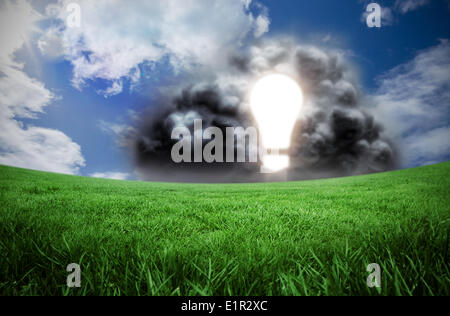 Composite image of light bulb in cloud Stock Photo