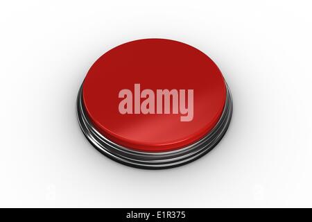 Digitally generated red push button against grey vignette Stock Photo ...