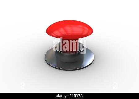Digitally generated red push button on white background Stock Photo - Alamy