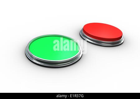 Red and green push buttons Stock Photo