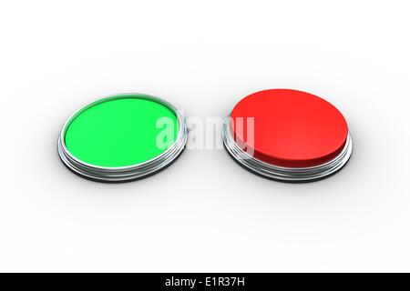 Red and green push buttons Stock Photo