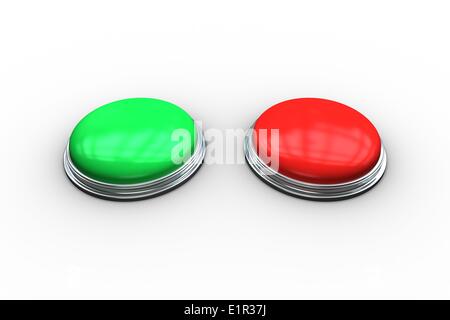 Red and green push buttons Stock Photo