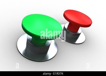 Red and green push buttons Stock Photo